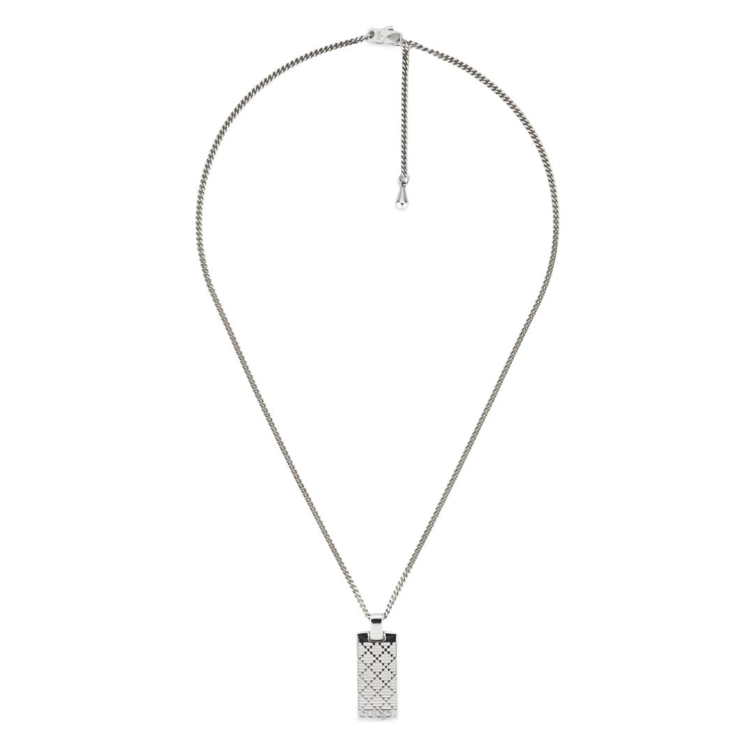 GUCCI DIAMANTE Silver Pendant with Rectangular Tag YBB843607001
