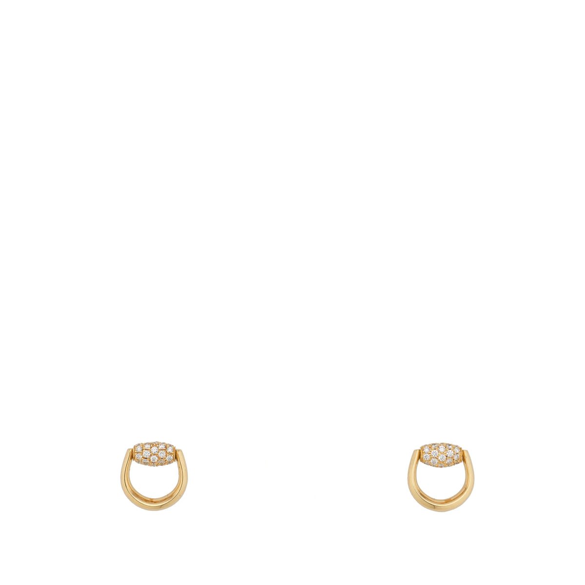 GUCCI Horsebit Earrings Gold &amp; Diamonds YBD86144800100