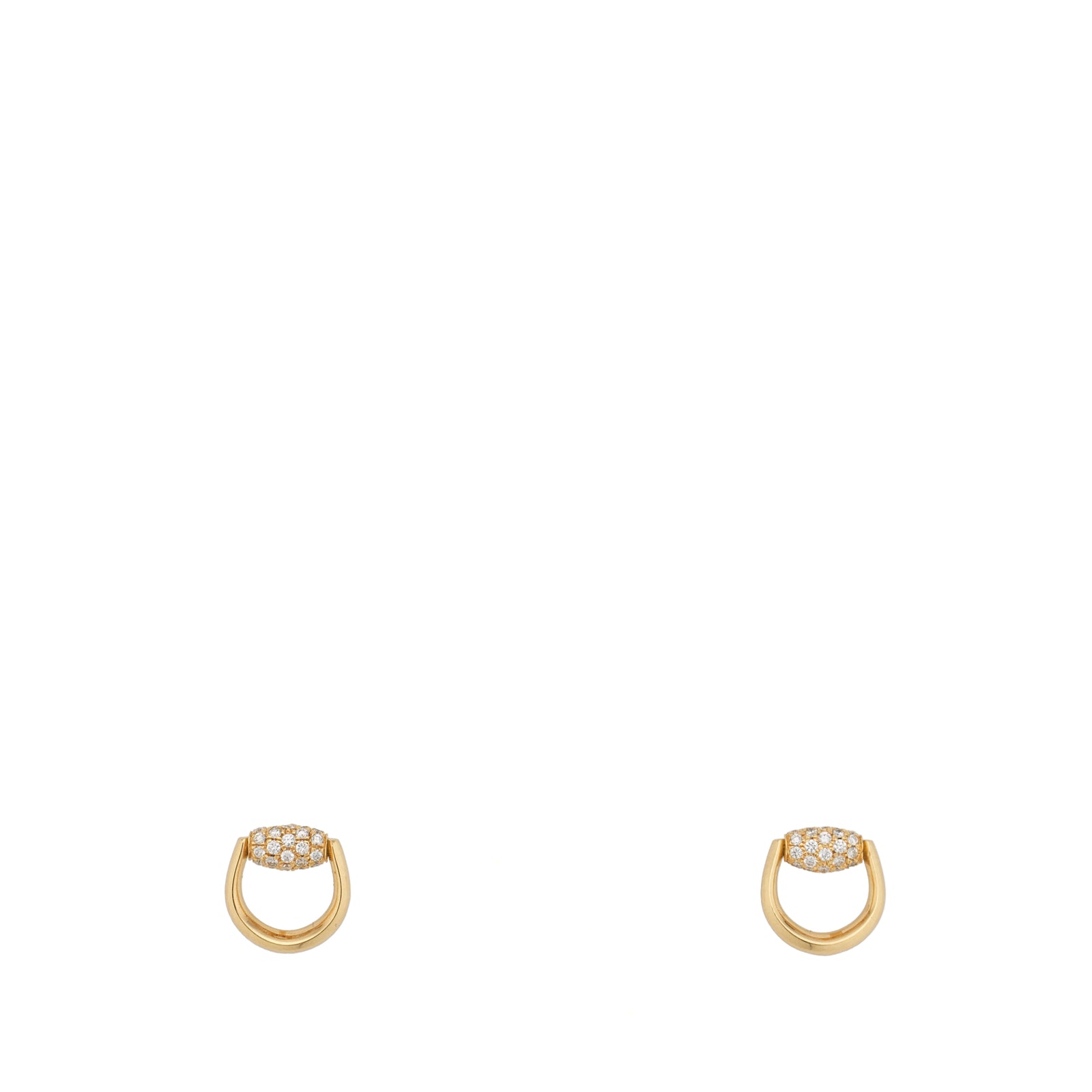 GUCCI Horsebit Earrings Gold & Diamonds YBD86144800100