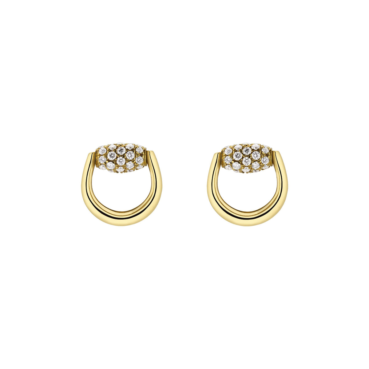 GUCCI Horsebit Earrings Gold & Diamonds YBD86144800100