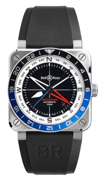 Bell &amp; Ross BR-03 GMT Compass BR0393-COM-ST/SRB | Bandiera Jewellers