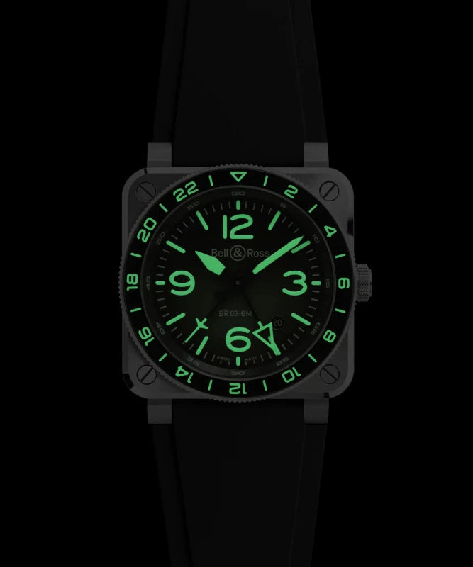 Bell & Ross BR-03 GMT BR0393-GN-ST/SRB / Bandiera Jewellers