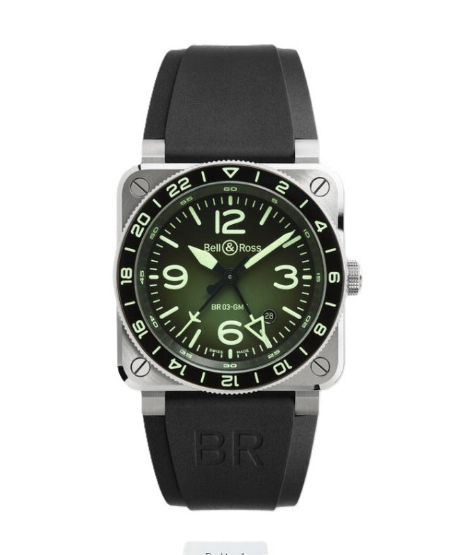 Bell & Ross BR-03 GMT BR0393-GN-ST/SRB / Bandiera Jewellers