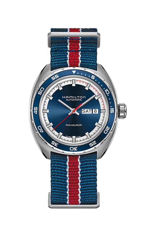 Hamilton Pan Europ Day Date H35405741 Bandiera Jewellers