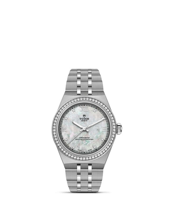 Silver watch with a white face on a white background

Tudor Royal 30mm M2830A1S0-0001 Bandiera Jewellers