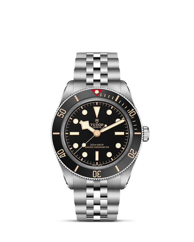 Tudor watch with black dial and silver metal bracelet on a white background

Tudor Black Bay 58 M7939A1A0NU-0001 Bandiera Jewellers
