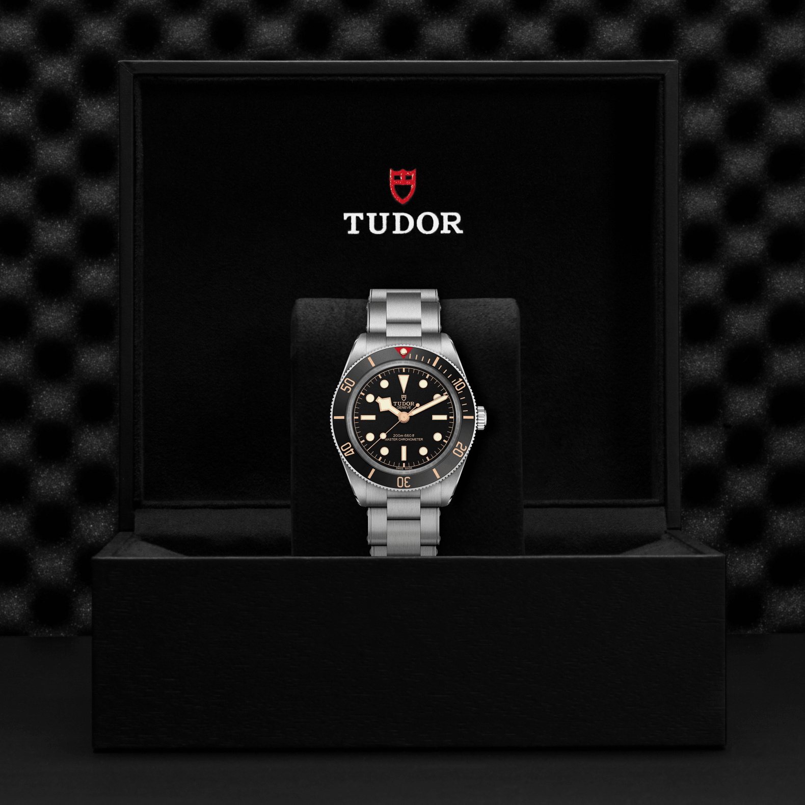 Tudor watch in a black display case with a textured black background

Tudor Black Bay 58 M7939A1A0NU-0002 Bandiera Jewellers