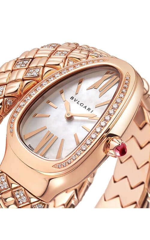 Bulgari Serpenti Spiga 18k Rose Gold & Diamonds Watch 103250 | Bandiera Jewellers Toronto and Vaughan