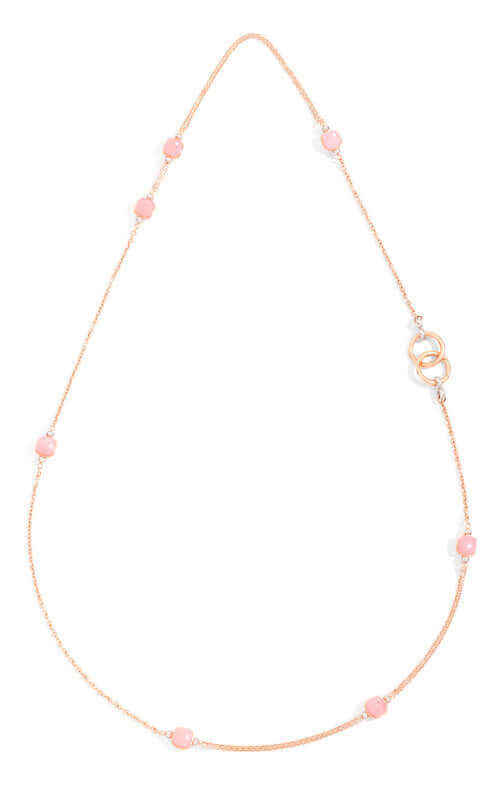 Pomellato 18k White/Pink Gold Rose Quartz & Chalcedony Nudo Necklace PCB9052O600000CQR | Bandiera Jewellers Toronto and Vaughan