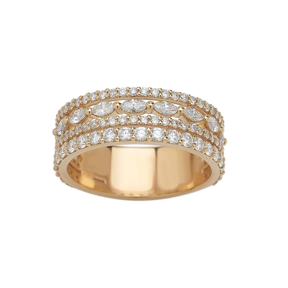 Bandiera Jewellers 4-Row Diamond Ring 16075LARD