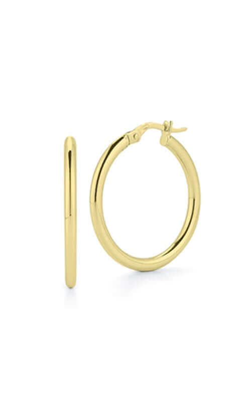 Roberto Coin Hoop Gold Earrings 556025AYER00 Bandiera Jewellers