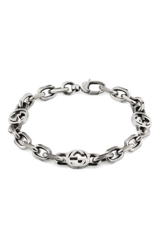 GUCCI Silver Interlocking G Aged Bracelet YBA620798001 | Bandiera Jewellers Toronto and Vaughan