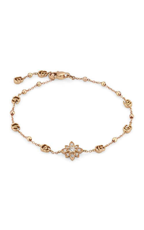 Gucci Flora Rose Gold &amp; Diamond Bracelet YBA702389001 Bandiera Jewellers
