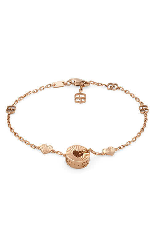 GUCCI Icon 18kt Heart Bracelet Rose Gold YBA729383001 Bandiera