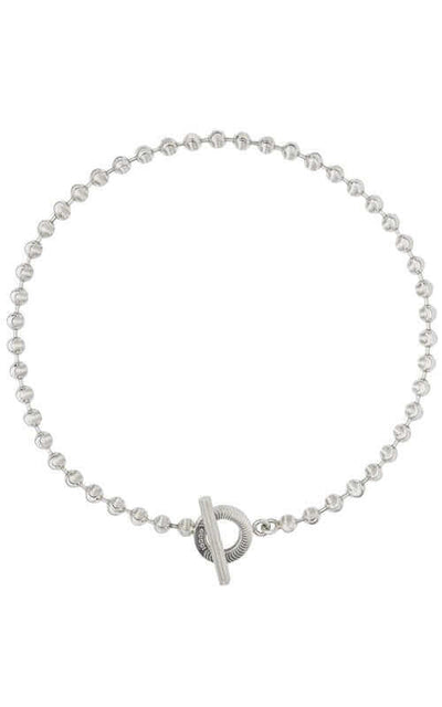 Gucci Silver Boule Necklace with Striped Clasp YBB602736001XXL | Bandiera Jewellers Toronto and Vaughan