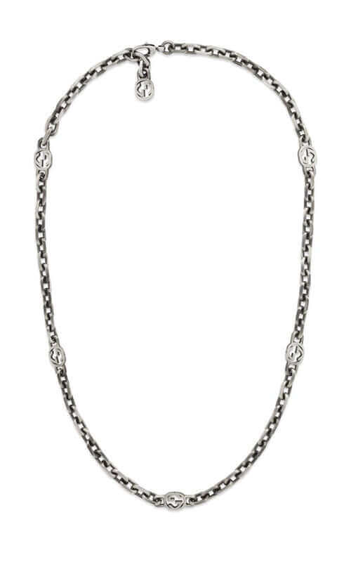 GUCCI SILVER INTERLOCKING G NECKLACE YBB61694100100U Bandiera Jewellers