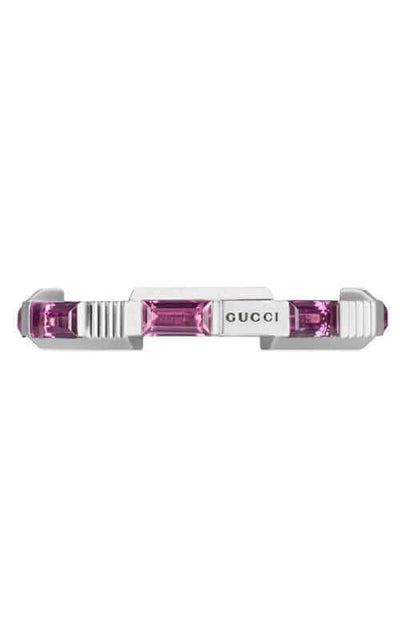 GUCCI Link to Love 18k White Gold & Rubellite Ring YBC6622560010 | Bandiera Jewellers Toronto and Vaughan