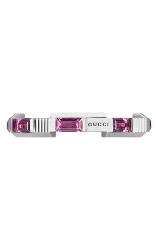GUCCI Link to Love 18k White Gold & Rubellite Ring YBC6622560010 | Bandiera Jewellers Toronto and Vaughan