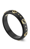 GUCCI 18K Yellow Gold & Black Synthetic Corundum Icon Ring YBC679262001 | Bandiera Jewellers Toronto and Vaughan