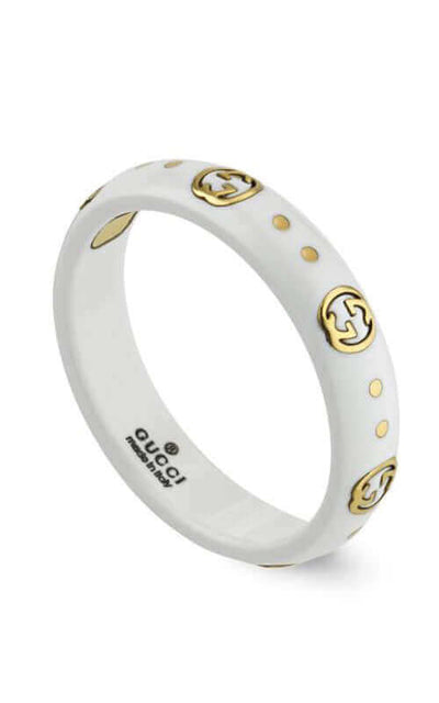 GUCCI 18K Yellow Gold & White Zirconia Icon Ring YBC679262002 | Bandiera Jewellers Toronto and Vaughan