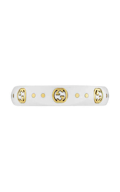 GUCCI 18K Yellow Gold & White Zirconia Icon Ring YBC679262002 | Bandiera Jewellers Toronto and Vaughan