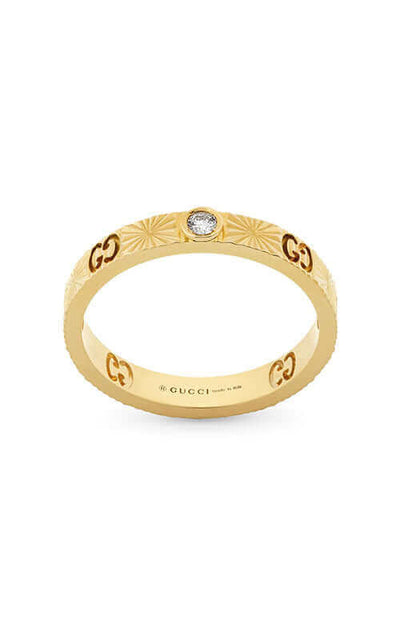 GUCCI Icon 18kt Diamond Heart Ring Yellow Gold YBC727892002 Bandiera Jewellers