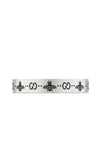 GUCCI Signature Silver Ring with Bee Motif YBC729898001 Bandiera Jewellers
