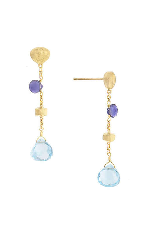 Marco Bicego Paradise Yellow Gold Iolite &amp; Blue Topaz Drop Earrings OB1554-MIX240 Bandiera Jewellers