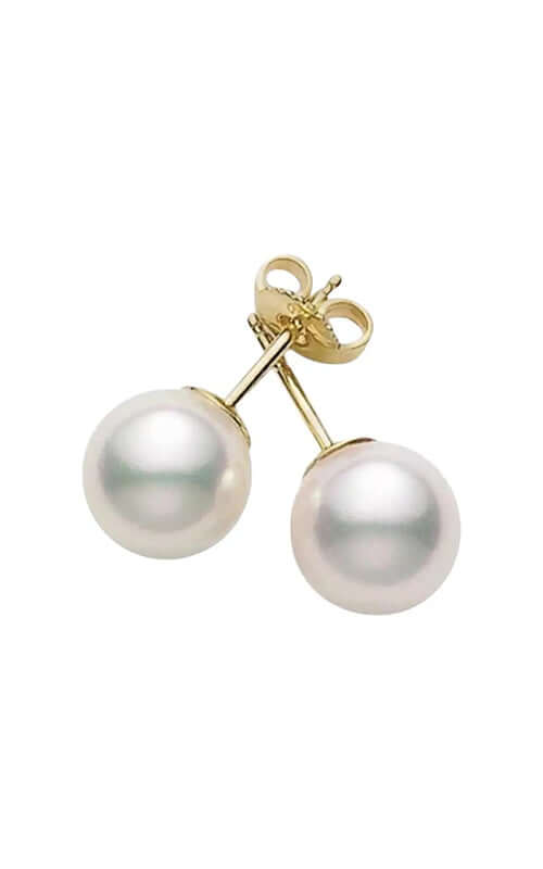 Mikimoto Stud Earring Akoya Pearl 18K Yellow Gold PES703K | Bandiera Jewellers Toronto and Vaughan