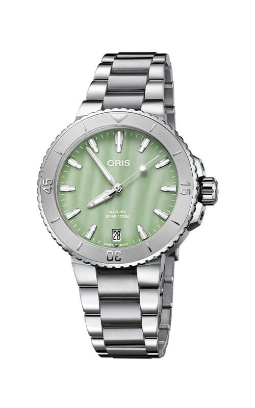 Oris Aquis Date Mother of Pearl Watch 01 733 7770 4157-07 8 18 05P Bandiera Jewellers