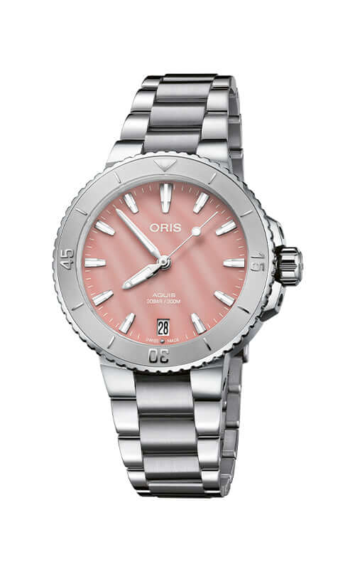 Oris Aquis Date Mother of Pearl Watch 01 733 7770 4158-07 8 18 05P Bandiera Jewellers