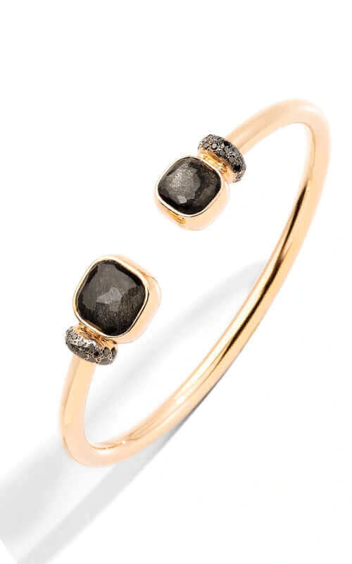 Pomellato Nudo Bracelet 18k Rose Gold Obsidian &amp; Black Diamonds PBC1006O7BKRDBKOS Bandiera Jewellers