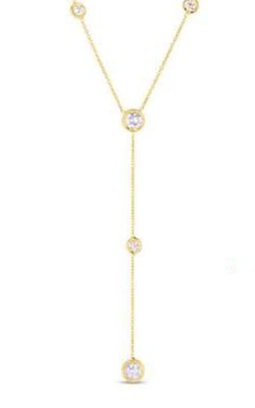 Roberto Coin 18k Yellow Gold Necklace with 5 Diamond Stations 5300014AYCHX0 | Bandiera Jewellers Toronto and Vaughan