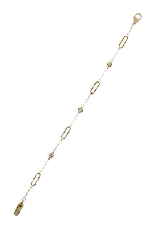 Robert Coin New Barroco 18k Yellow Gold and Diamond Braid Bracelet 7771249AYLBX | Bandiera Jewellers Toronto and Vaughan