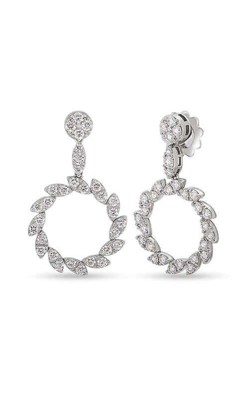 Roberto Coin 18k White Gold Swirl Earrings with Diamonds 8882842AWERX0 | Bandiera Jewellers Toronto and Vaughan