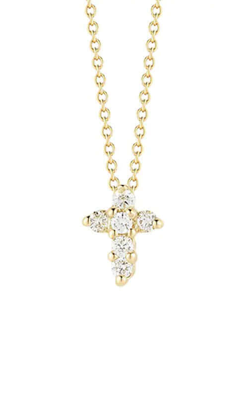 Roberto Coin Gold and Diamonds Baby Cross Necklace 001154AYCHX0 Bandiera Jewellers