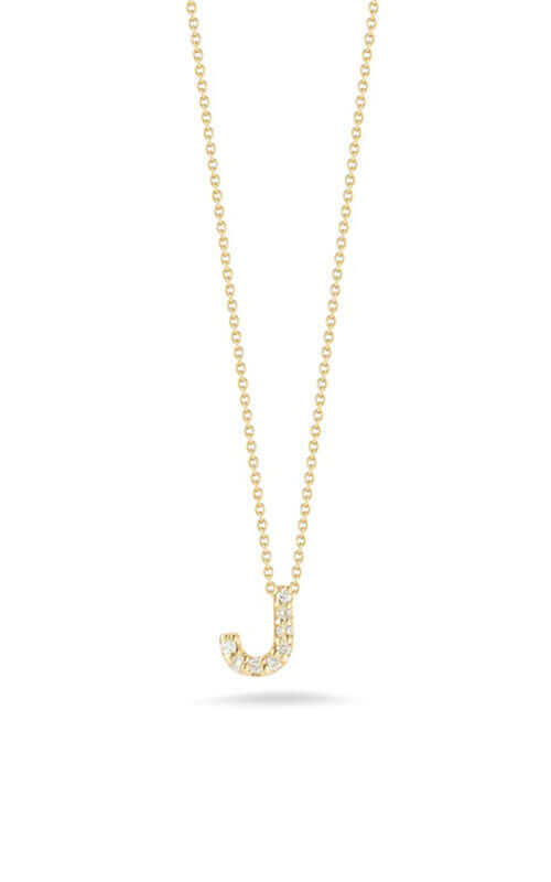 Roberto Coin Love Letter J Pendant Yellow Gold and Diamonds 001634AYCHXJ Bandiera Jewellers