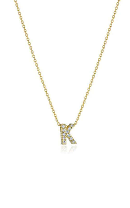 Roberto Coin Love Letter K Pendant Yellow Gold and Diamonds 001634AYCHXK Bandiera Jewellers