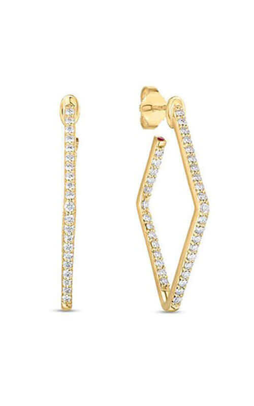 Roberto Coin Square Hoop Diamond and Gold Earrings 111456AYERX0 Bandiera Jewellers