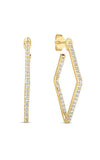 Roberto Coin Square Hoop Diamond and Gold Earrings 111456AYERX0 Bandiera Jewellers