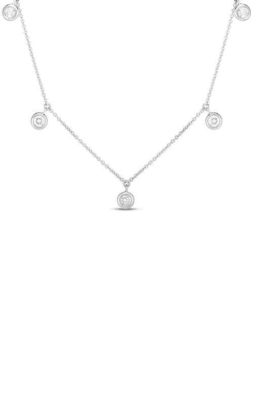 Roberto Coin 5 Diamond Drop Station White Gold Necklace 530009AWCHX0 | Bandiera Jewellers Toronto and Vaughan