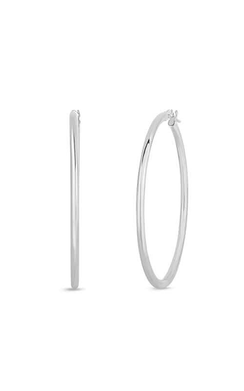 Roberto Coin Hoop White Gold Earrings 556023AWER00 Bandiera Jewellers