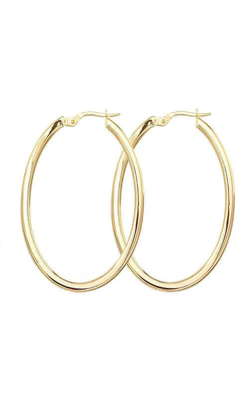 Roberto Coin Oval Hoop Gold Earrings 556027AYER00 Bandiera Jewellers