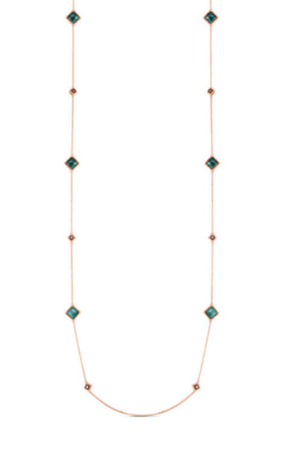 Roberto Coin Palazzo Necklace Rose Gold Malachite Diamonds 7773015AX35X Bandiera Jewellers