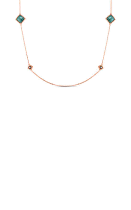 Roberto Coin Palazzo Necklace Rose Gold Malachite Diamonds 7773015AX35X Bandiera Jewellers
