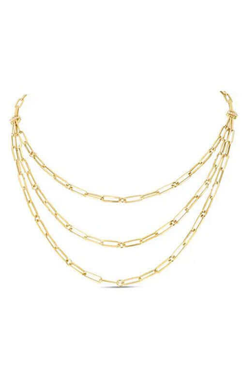 Roberto Coin 18k Gold Triple Strand Bib Necklace 7773263AYCHX Bandiera Jewellers