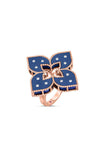 Roberto Coin Venetian Princess Rose Gold, Diamond and Blue Titanium Ring 7773360AX65X Bandiera Jewellers