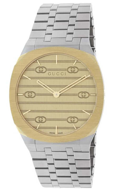 GUCCI &#39;GUCCI 25H&#39; Steel and 18k Gold Plated Watch YA163403 | Bandiera Jewellers Toronto and Vaughan