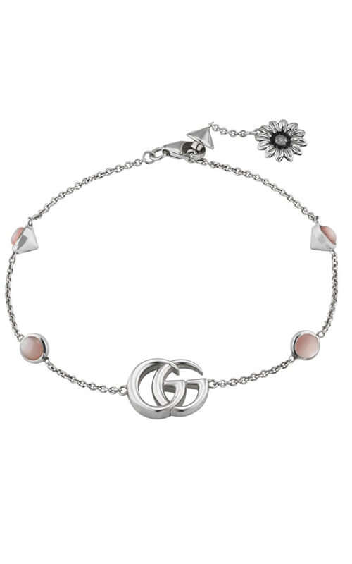 GUCCI GG Marmont Silver &amp; Mother of Pearl Bracelet YBA527393002 | Bandiera Jewellers Toronto and Vaughan