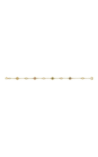 GUCCI Interlocking G Gems 18k Gold Bracelet YBA662430001 | Bandiera Jewellers Toronto and Vaughan